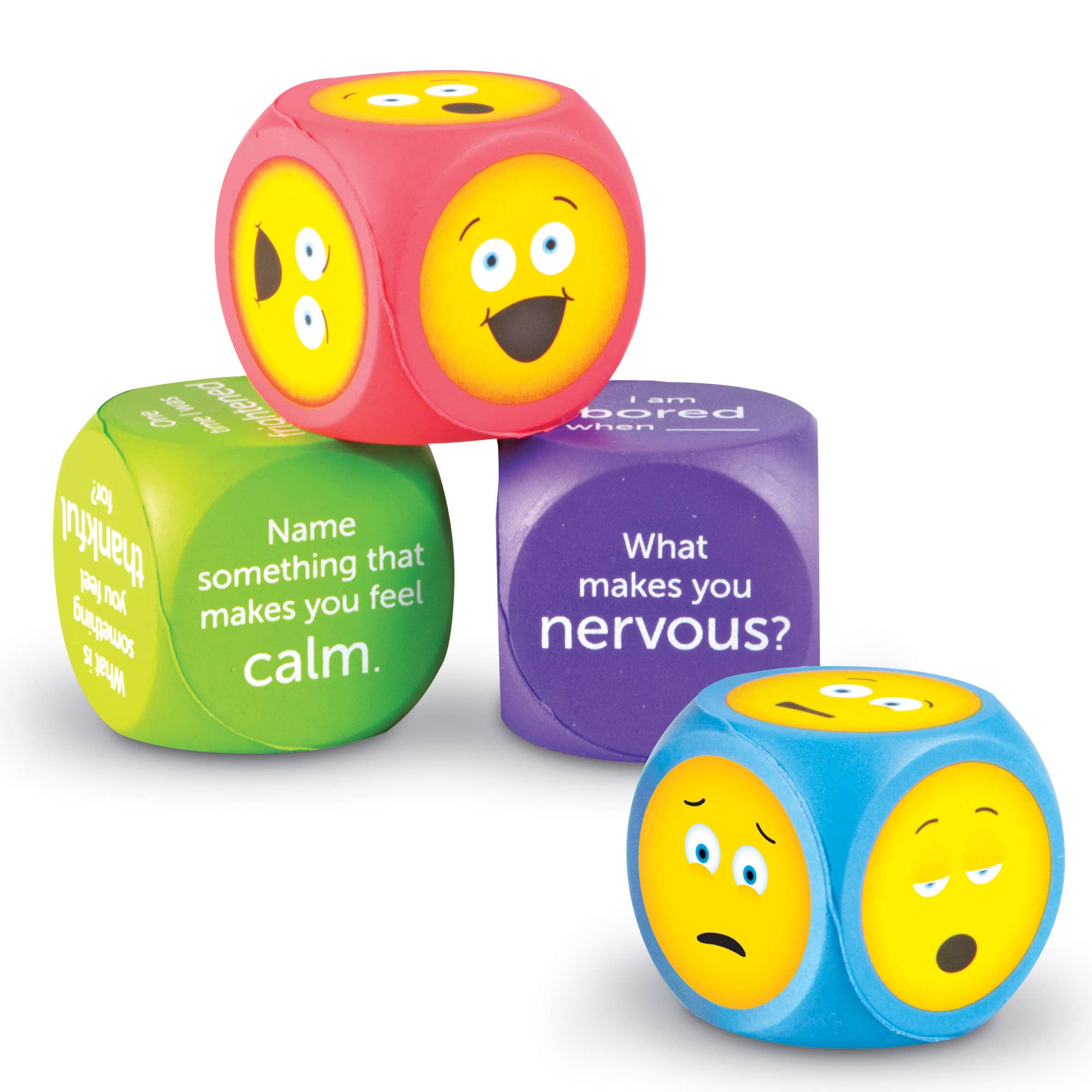 Learning Resources - Wholesale Toy Set - Kids - Emotion Cubes Set Of 4 (Questions And Emoji)0