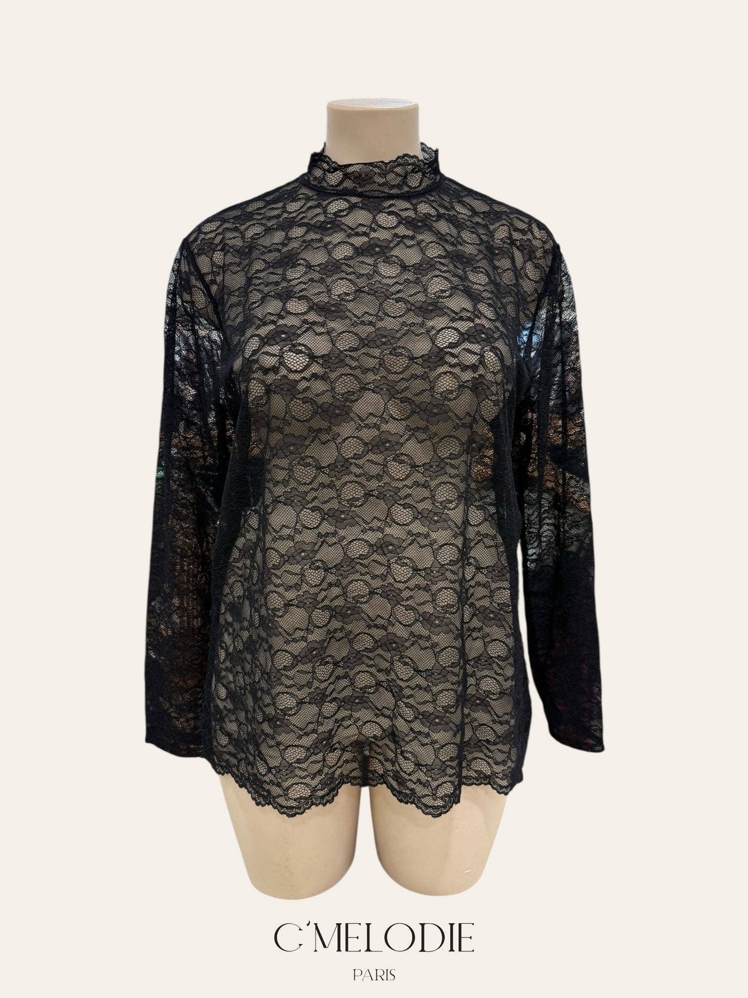C'MELODIE - Vente Chemisier – femme - Grand Taille - Blouse en dentelle élégante0