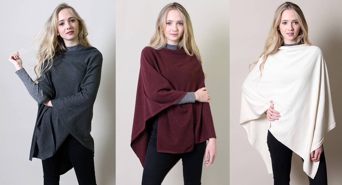 Viverano Organics - Wholesale Poncho - Women's - Women's Eco-Chic Poncho Sweater Knit Pullover (Organic)12