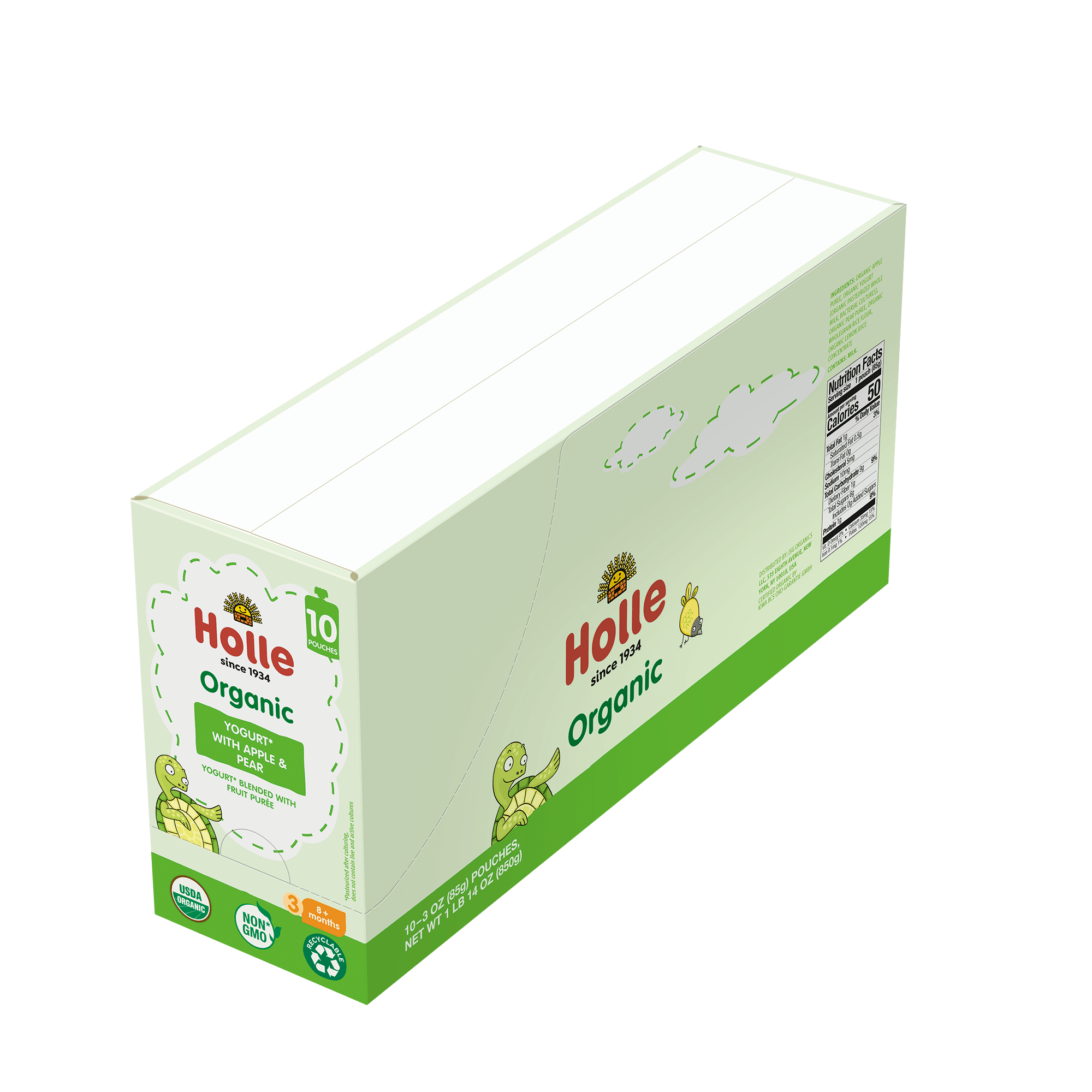 Holle USA - Wholesale Baby Food - Holle Organic Yogurt Pouches: Apple & Pear (10 pack)2