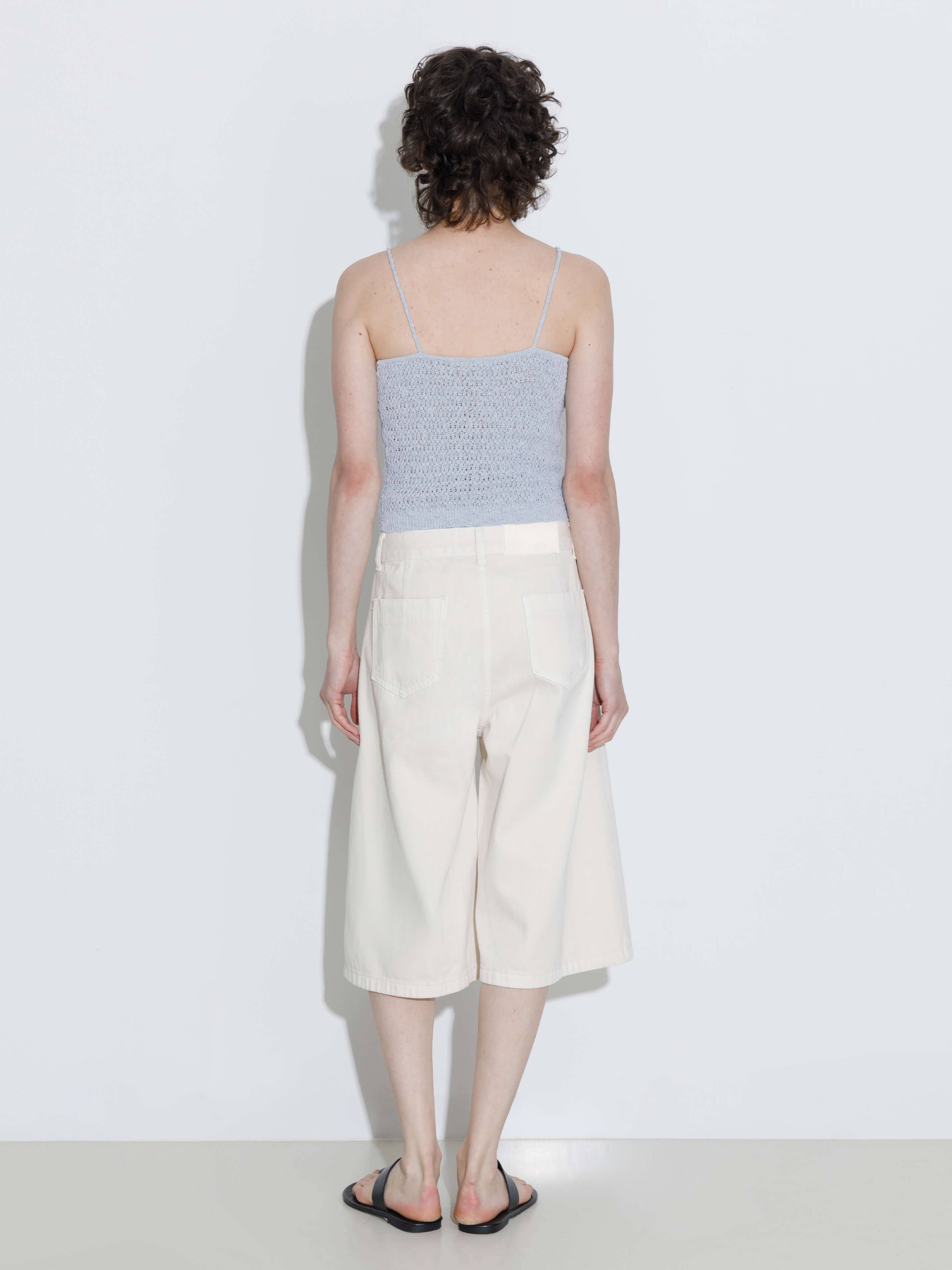 CUBIC - Vente Short – femme - Short en jean ample mi-genou blanc/bleu19