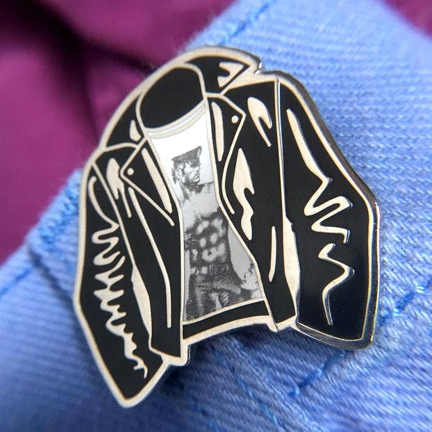 GAYPIN' - Wholesale Lapel Pin/Button - Tom of Finland Leather Jacket Pin4