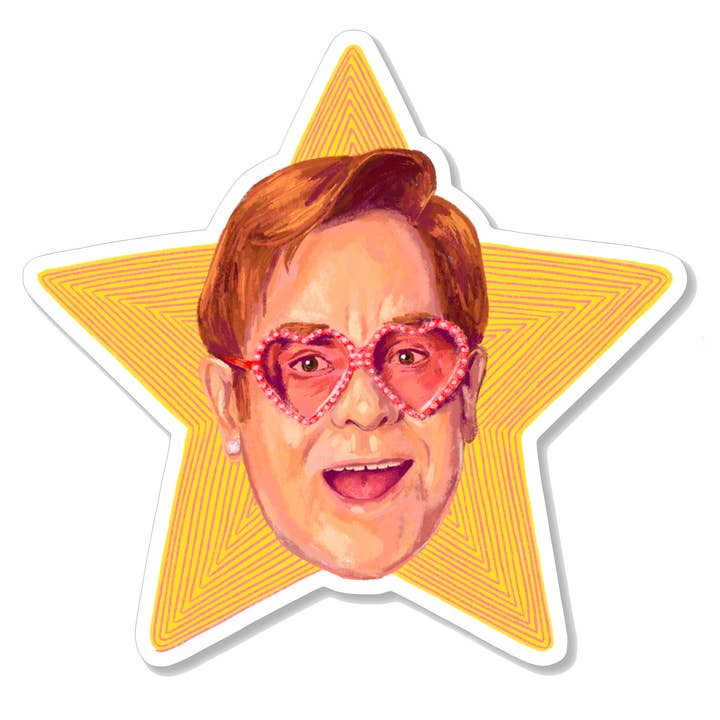 Elton John Sticker (Glitter) for wholesale by Ambar Del Moral