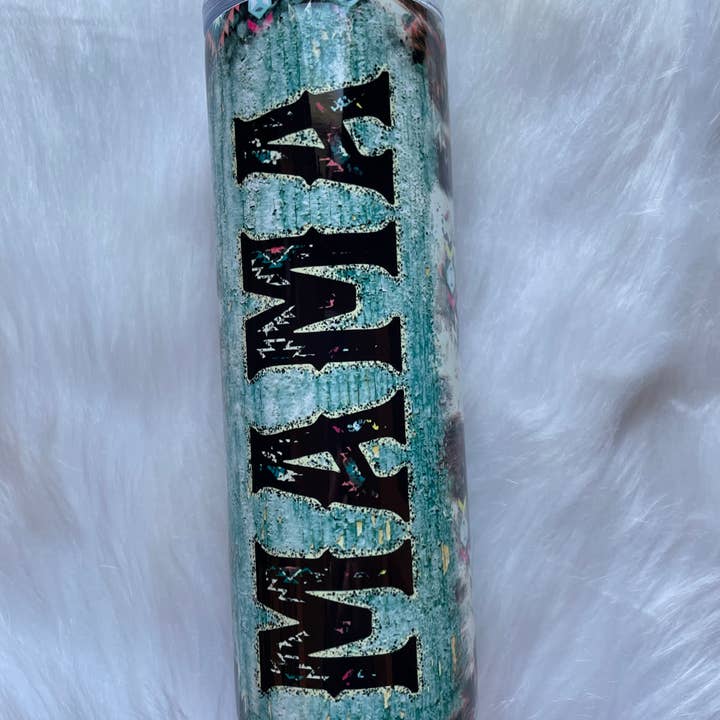 mama cowhide western 20oz beker met deksel en rietje voor wholesale door Blackrockcreations