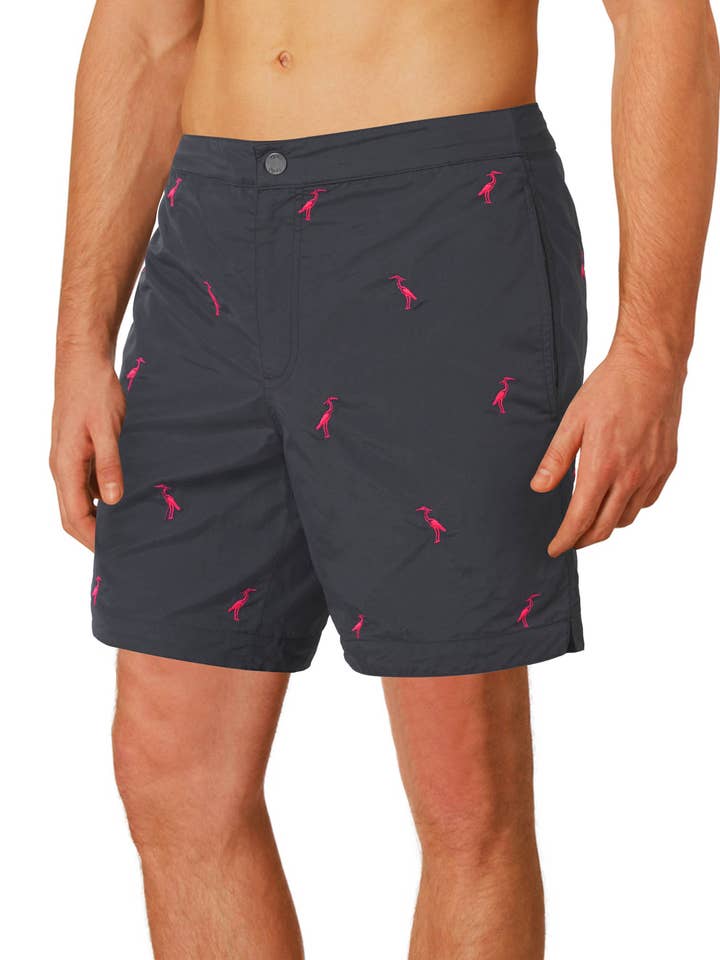 Aruba 6.5" Grey Embroidered Herons for wholesale by boto