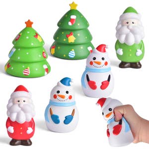 Large Snowman with Santa hat Slow Rise Squishy Toy - Memory Foam Squis