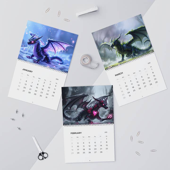 Hallowed Relics – Großhandel Kalender – 2025 Mythischer Drachenkunst-Kalender - Gotische Wanddekoration3