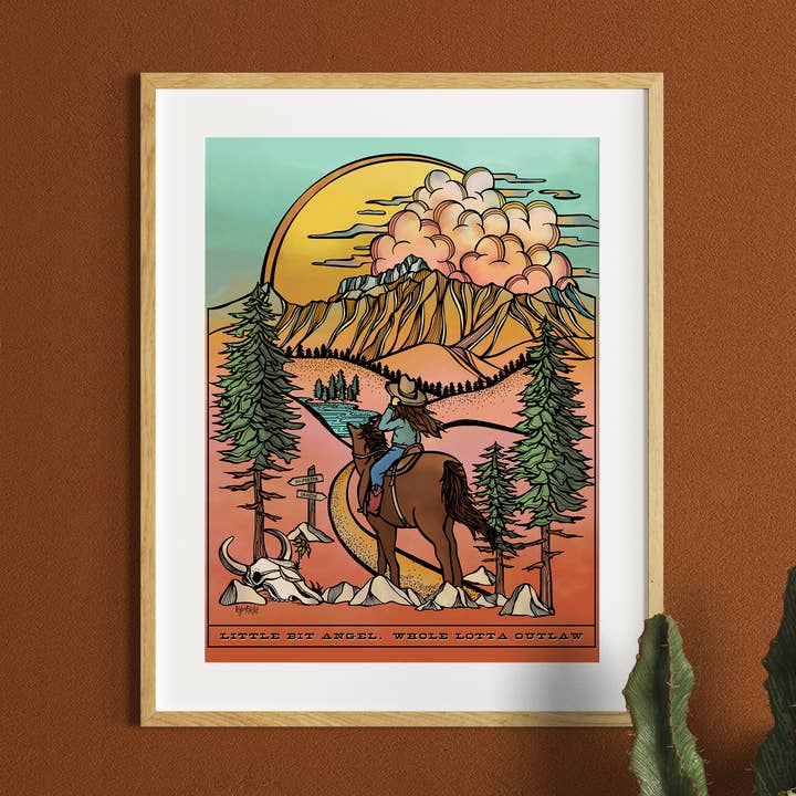 Whole Lotta Outlaw Art Print for wholesale by Kylee Firlit Creative