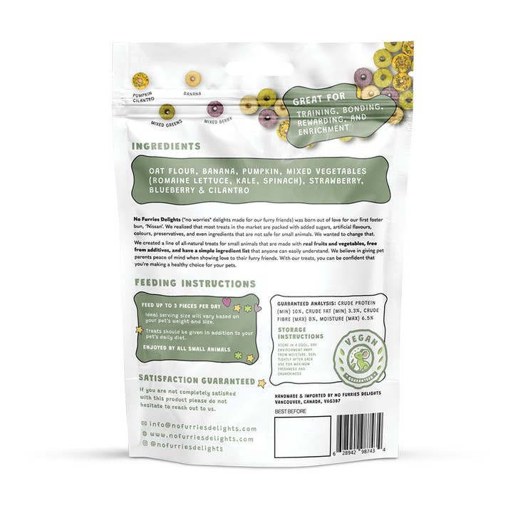 No Furries Delights - Wholesale Pet Supplement - Not Cat/Dog - Mini Donut Variety Pack (15pcs | 30g | 1.06oz)