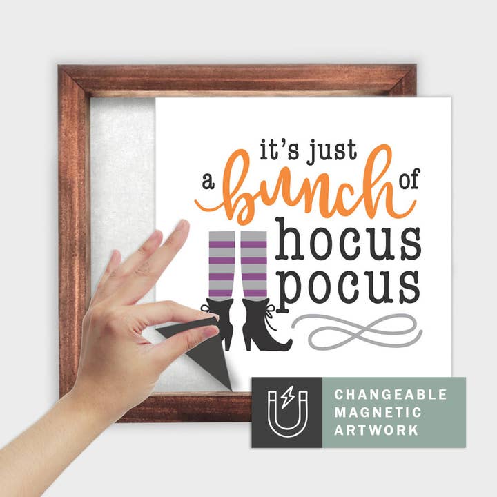 Inserto Decorativo Magnético de Temporada para Letrero Intercambiable (Mediano): Hocus Pocus | Halloween | Letrero Magnético en Blanco se Vende por Separado para venta al por mayor de Simpler Seasons Decor