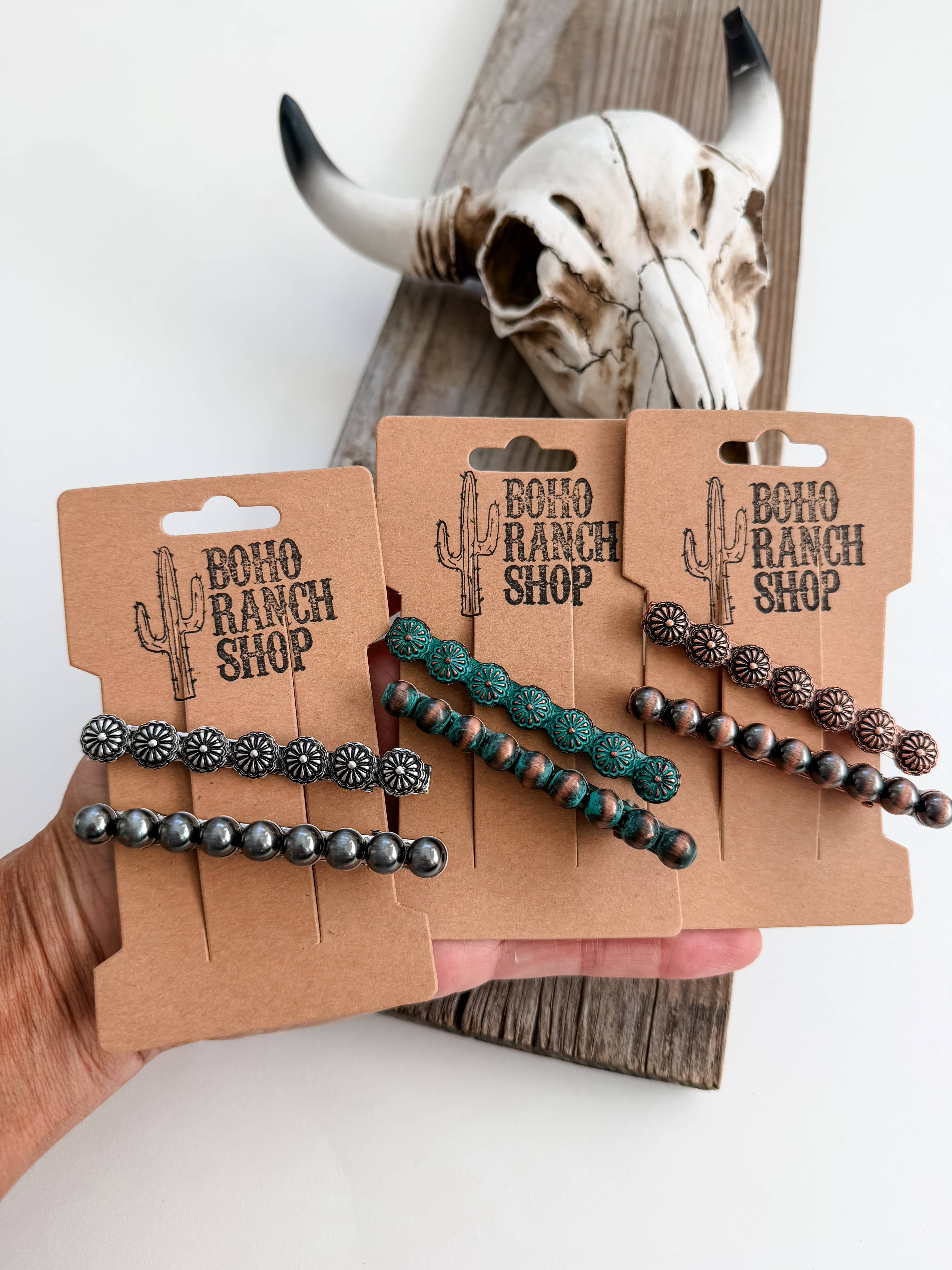 Boho Ranch Shop - Vente Épingle à cheveux – femme - Ensemble d'épingles à cheveux western - Barrettes concho3