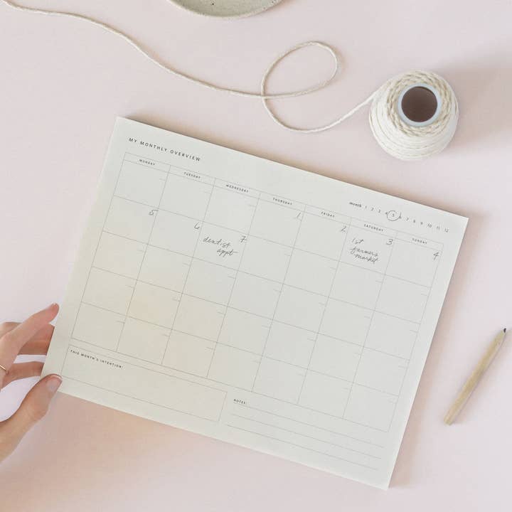 Ramona & Ruth – Engroshandel Notesblok – Månedlig oversigt Notesblok1