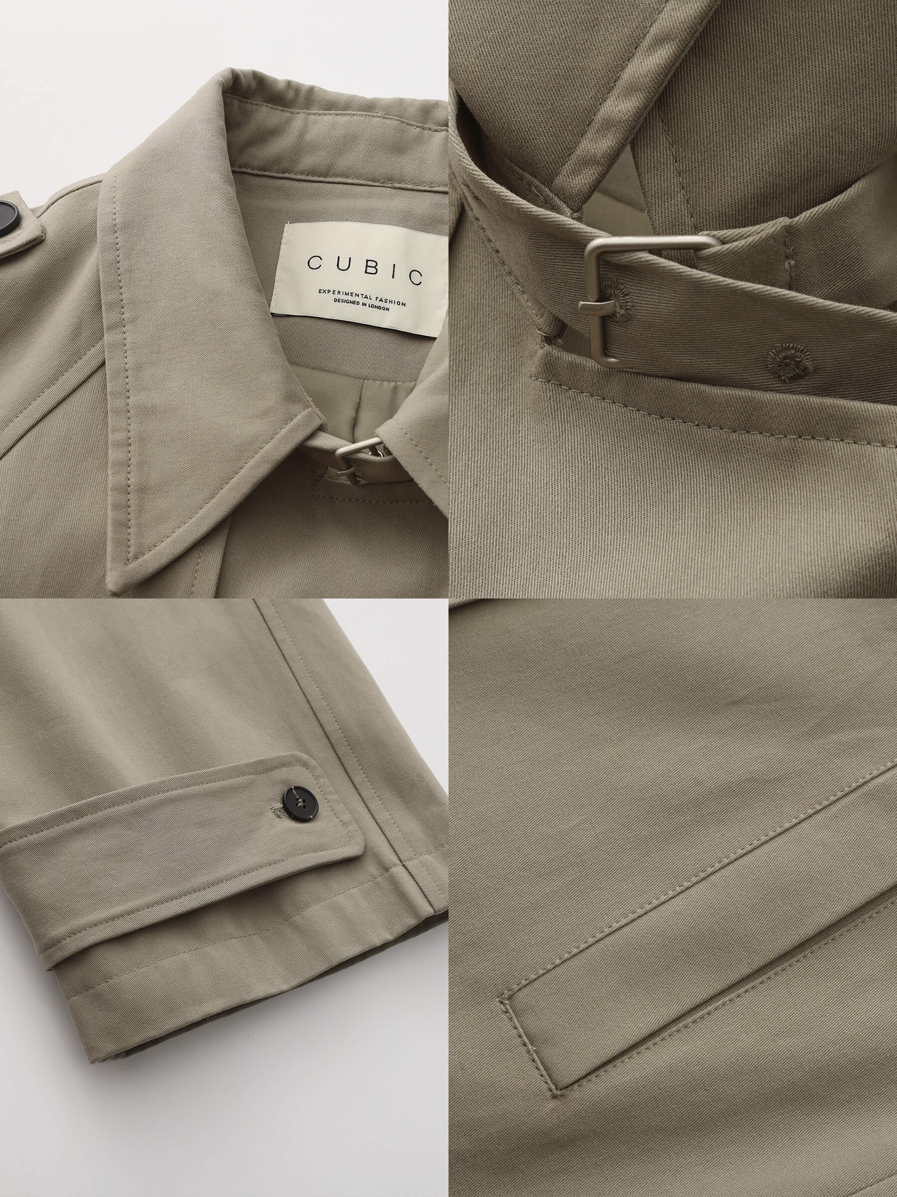 DarkSeaGreen 100% Cotton Oversized Mid-Length Raglan Sleeve Trench Coat for wholesale on Faire2