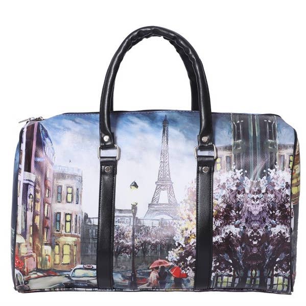 Nima Accessories Inc - Wholesale Top Handle Bag - Women's - Ladies Paris Themed Carry On Top Handle Hand Bag0