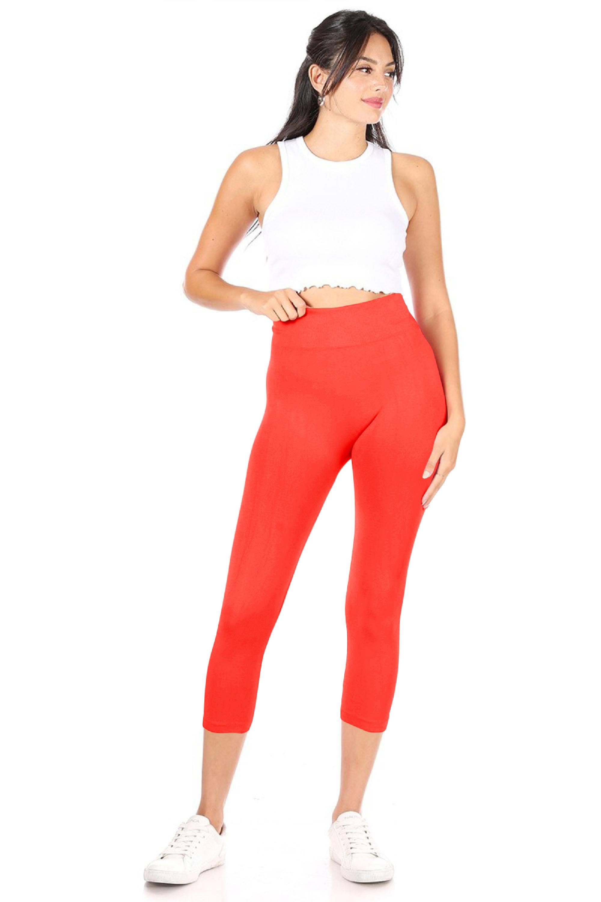 MOA COLLECTION - Wholesale Athletic/Lounge Leggings - Women's - Women's Casual Solid Seamless Capri Leggings18