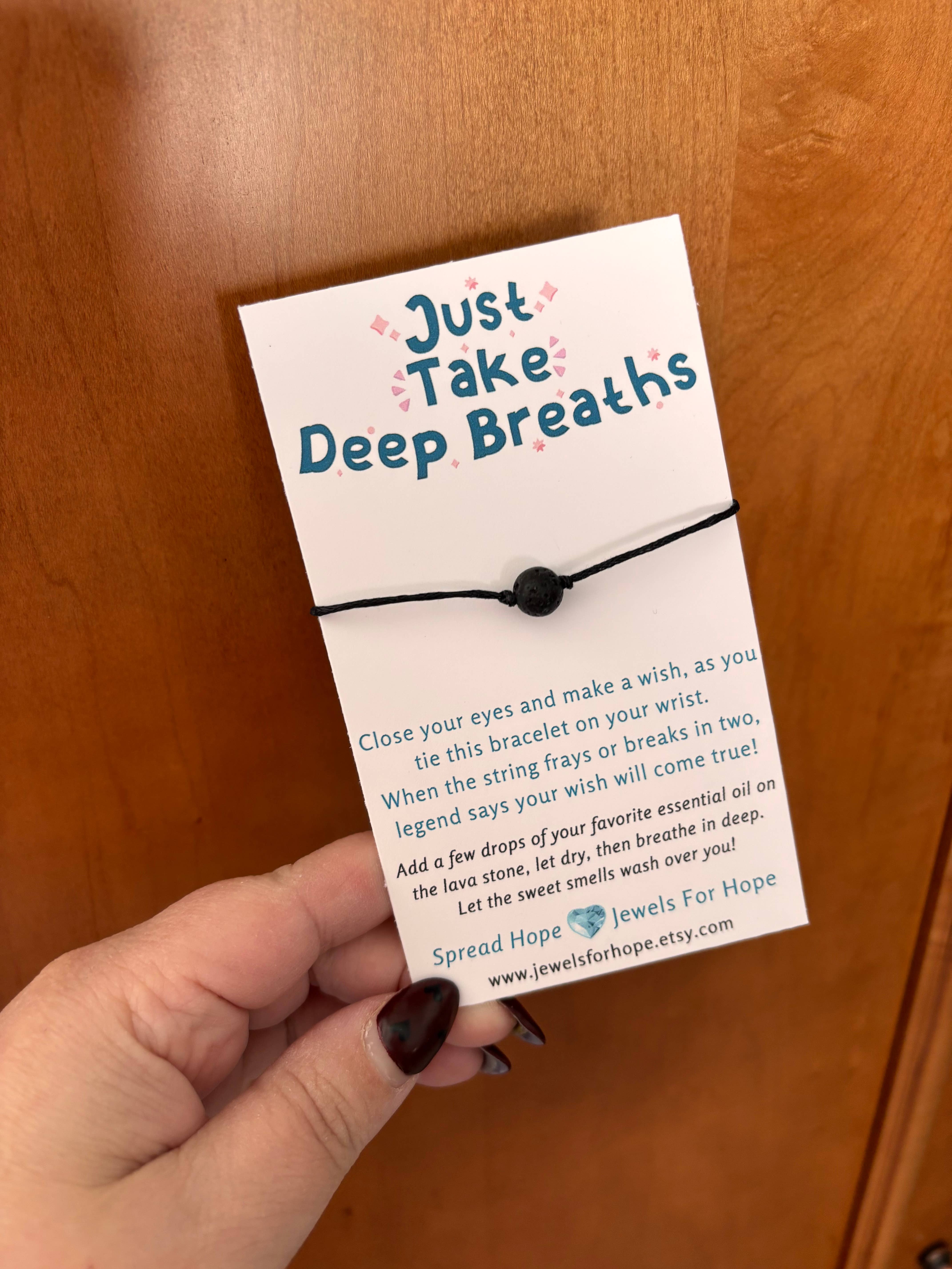 Jewels For Hope - Wholesale Aromatherapy Bracelet - Aromatherapy Lava Stone Wish Bracelet Self Care Just Breathe2