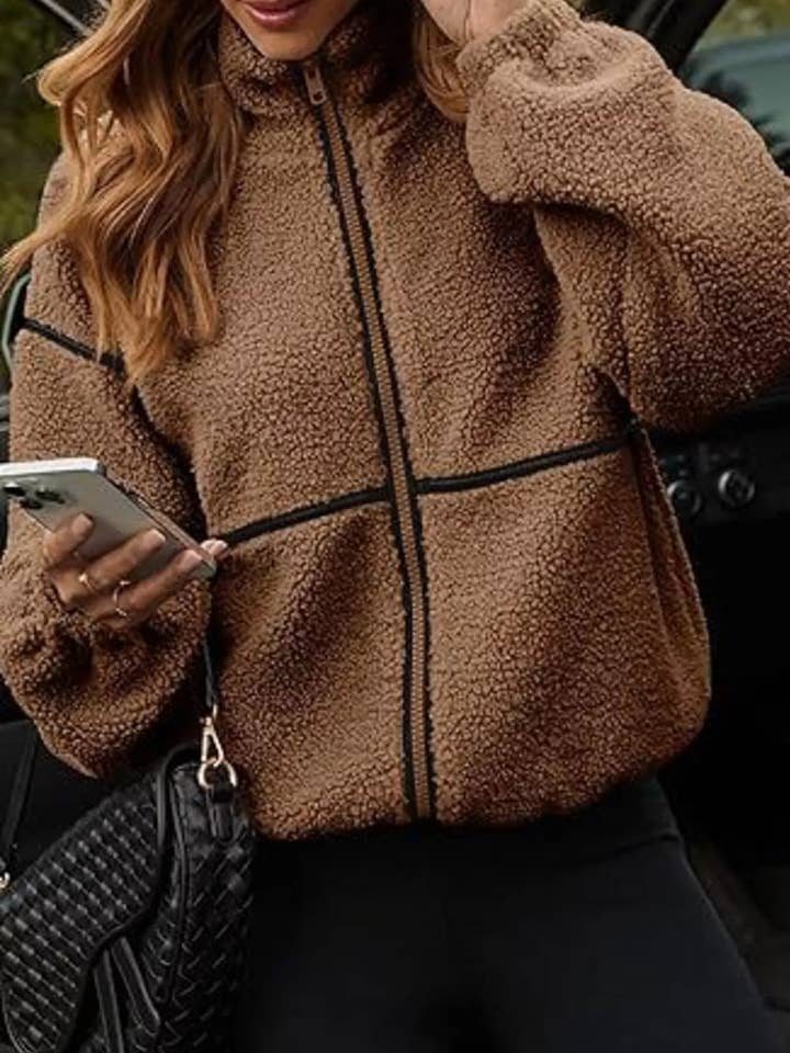 Chaqueta con cremallera de forro polar Sherpa acogedora para venta al por mayor de ClassiQ