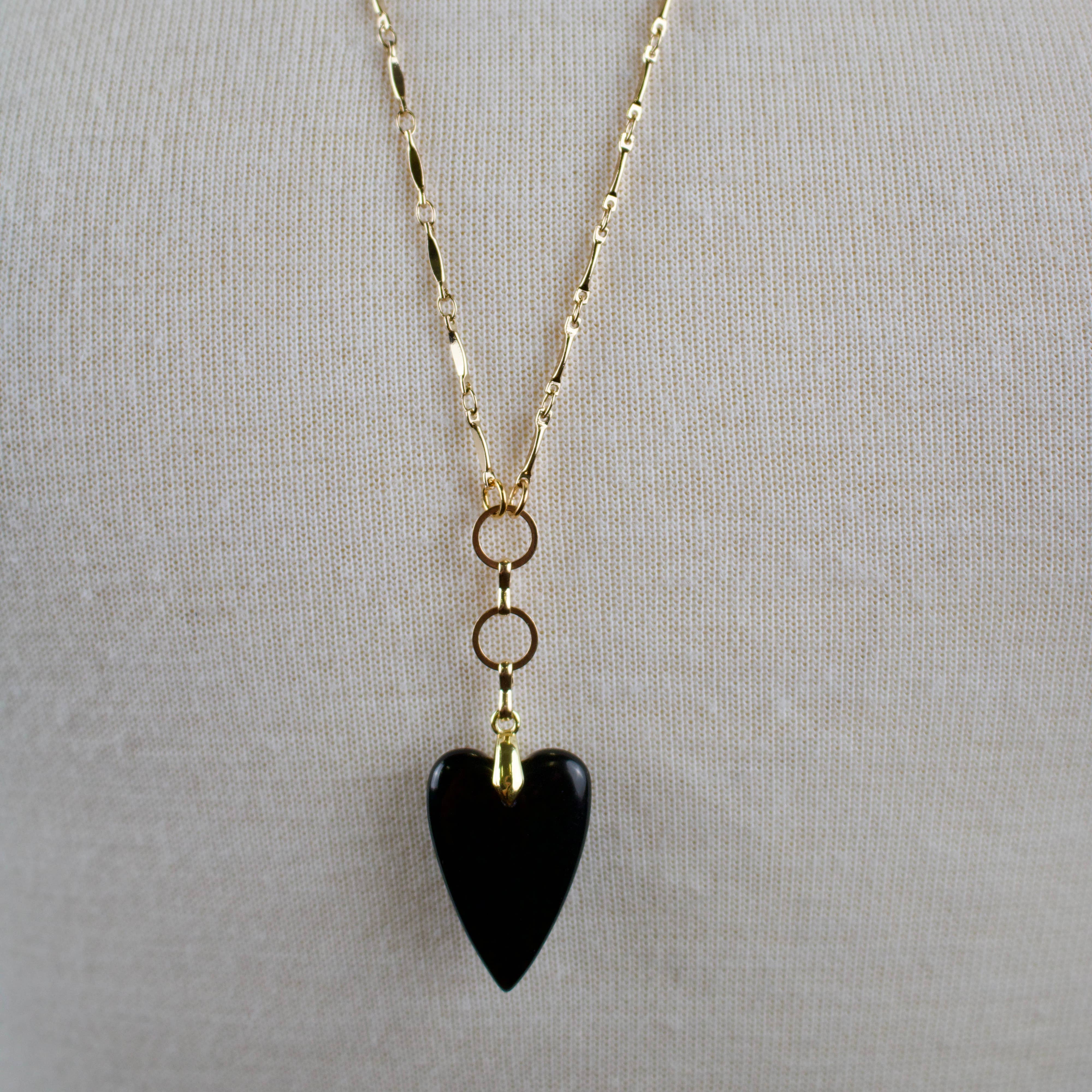 TISH jewelry - Wholesale Pendant/Charm Necklace - Serena // Black Agate Heart Necklace3