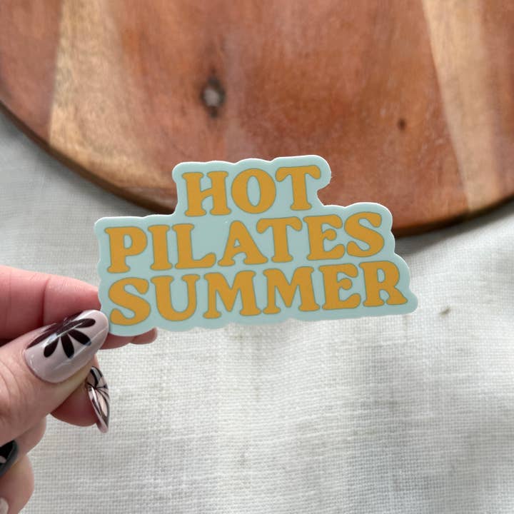 Hot Pilates Summer Text Sticker for wholesale by Big Moods