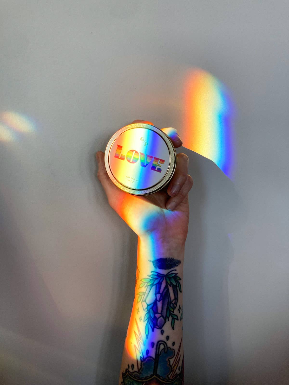 GP Candle Co. - Wholesale Travel Candles - Love Pride Just Because 4 oz. Candle Tin4