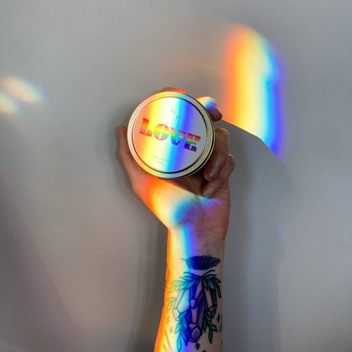 GP Candle Co. - Wholesale Travel Candles - Love Pride Just Because 4 oz. Candle Tin4
