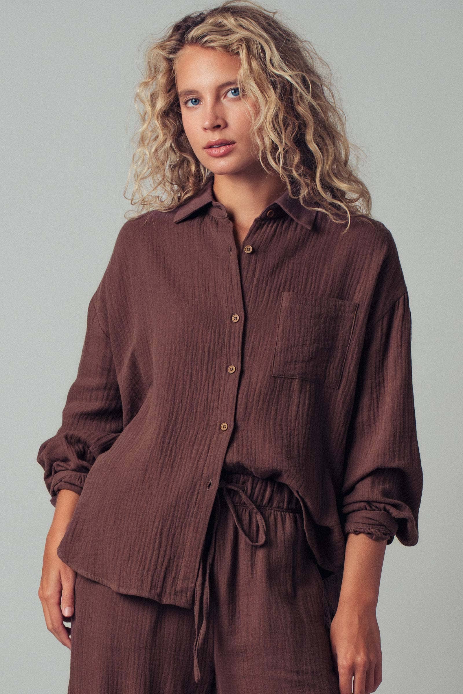 Urban Daizy - Wholesale Lounge Set - Women's - Textured Cotton Gauze Lounge Set2