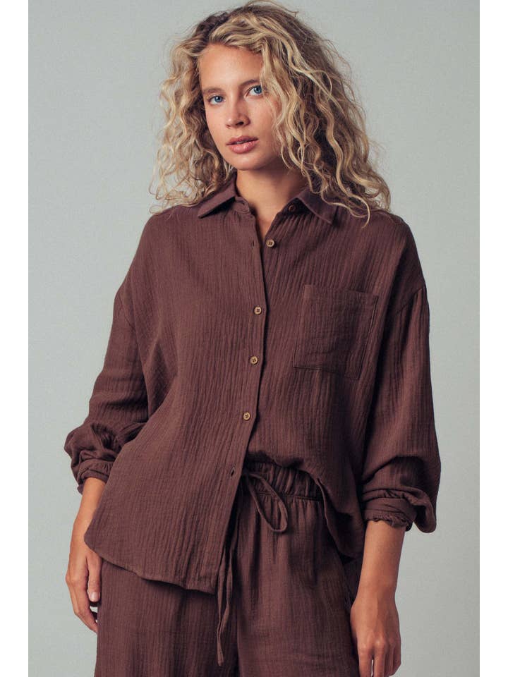 Urban Daizy - Wholesale Lounge Set - Women's - Textured Cotton Gauze Lounge Set2