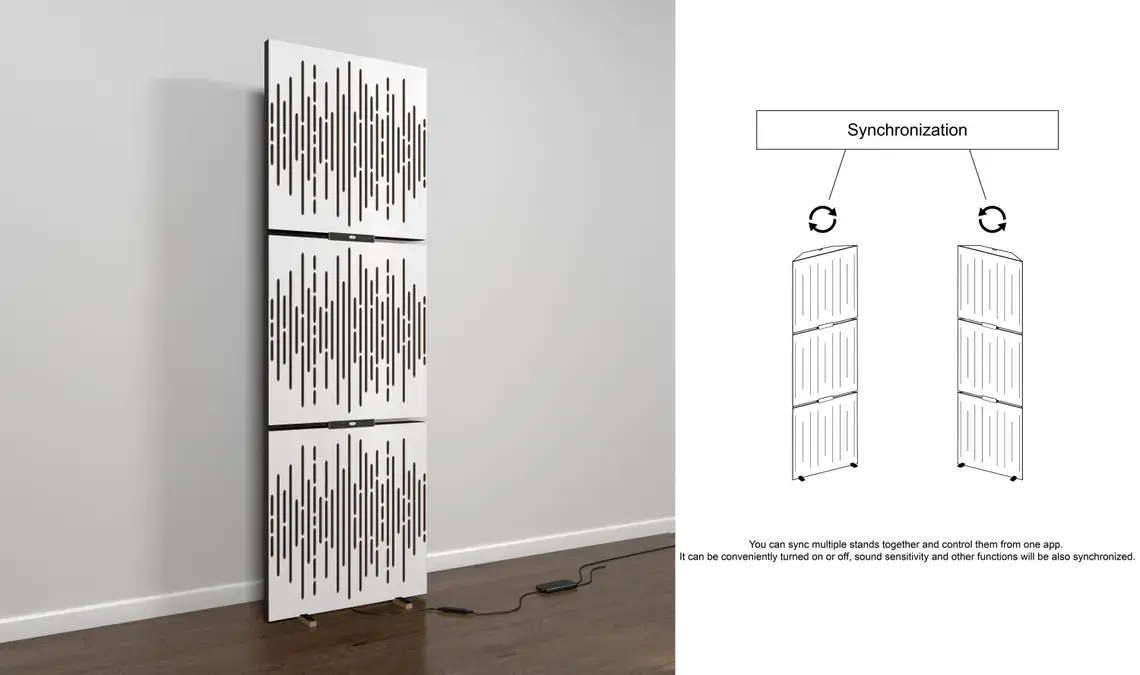 ATB-Sound sp. z o. o. - Wholesale Speakers - 3-Pack WAVE Acoustic Panels with RGB LED Stand Light4