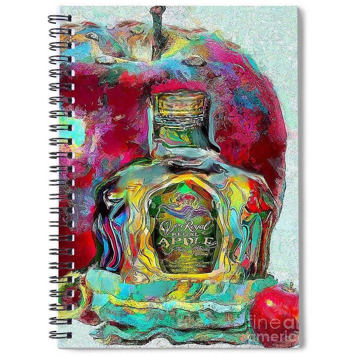 Crown Royal Apple - Spiral Notebook for wholesale by Drunk Girl Art