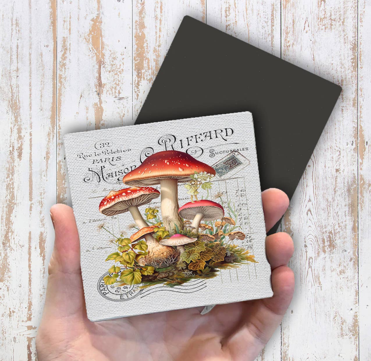 Avery Lane Gifts - Wholesale Magnet - Vintage French Red & White Mushrooms Magnet Fridge