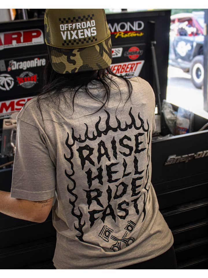 Off Road Vixens Clothing Co. - Wholesale Screen Printed T-Shirt - Women's - Raise Hell Vintage Tee2