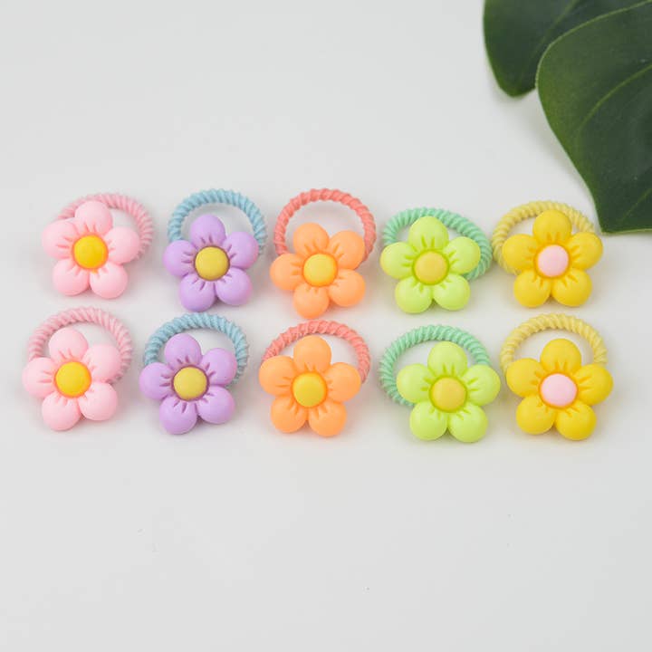 10Pcs Mini Flowers Hair Ties for Baby Toddler Girls for wholesale by SoapElenGlen