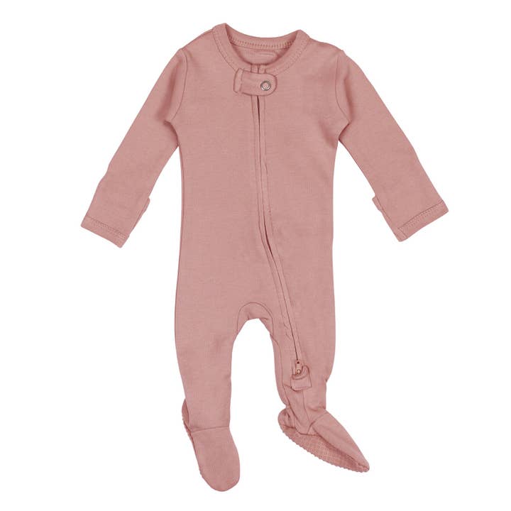 Mauve | Organic Zipper Footie for wholesale by L'ovedbaby