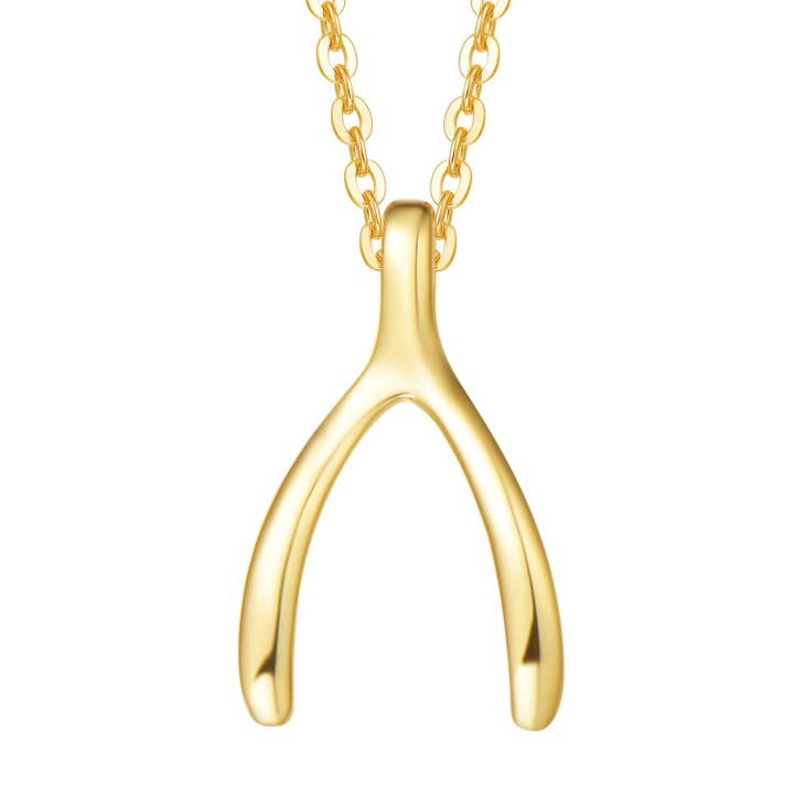 FANCIME Wishbone 14K gul guld halskæde for engroshandel hos Fanci Me Jewelry