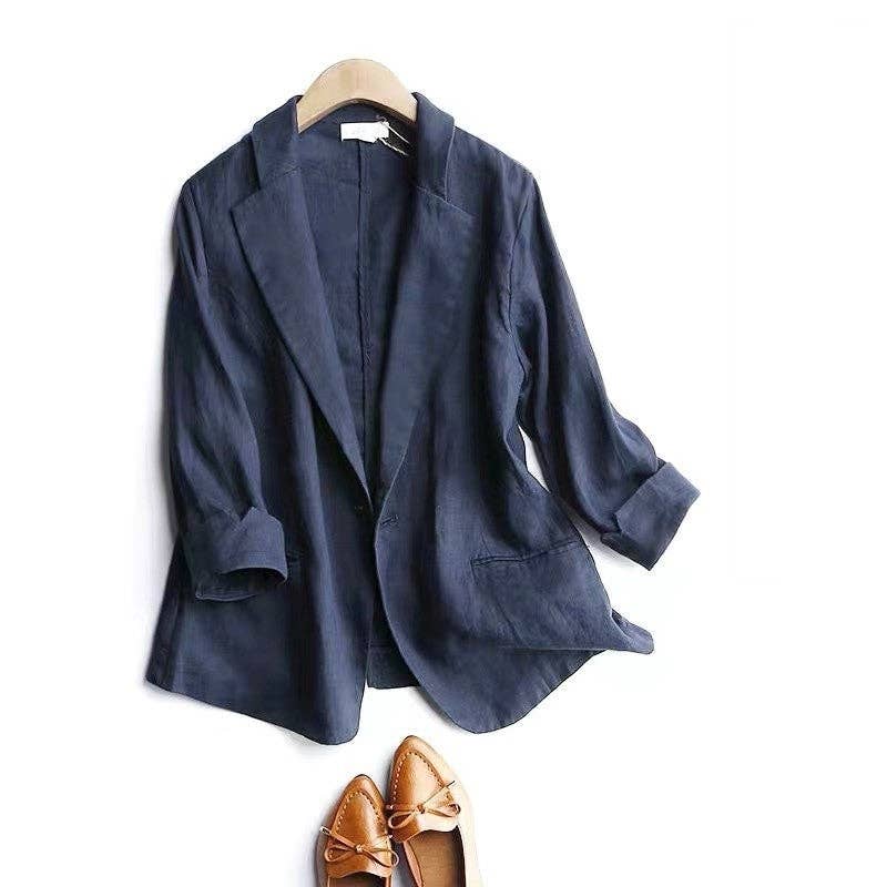 UZ Wholesale Store - Wholesale Blazer - Women's - Solid Color Thin 7/10 Sleeve Short Blazer Coat3
