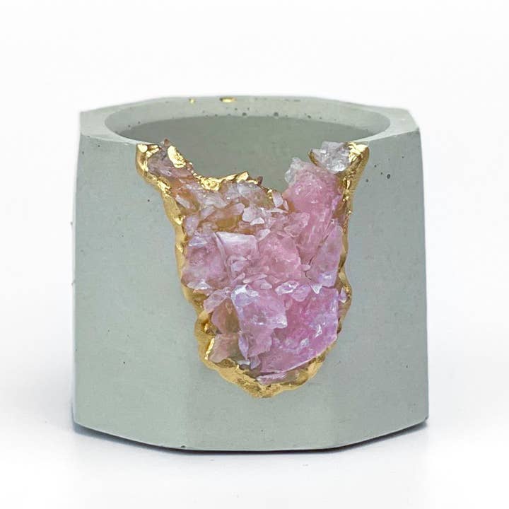 Planters Made in the USA - Wholesale Plant Pot - Raw Rose Quartz Geode Planter, Crystal Planter Pot4
