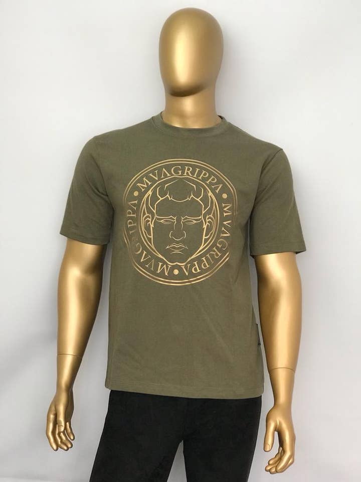 Mvagrippa Heavyweight T-Shirt. 100% Cotton.Olive Green Color for wholesale by Mvagrippa