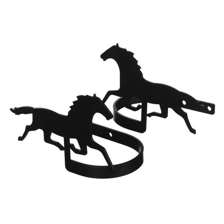 Village Wrought Iron - Wholesale Curtain Tieback - Running Horse Curtain Tie Backs (pair)
