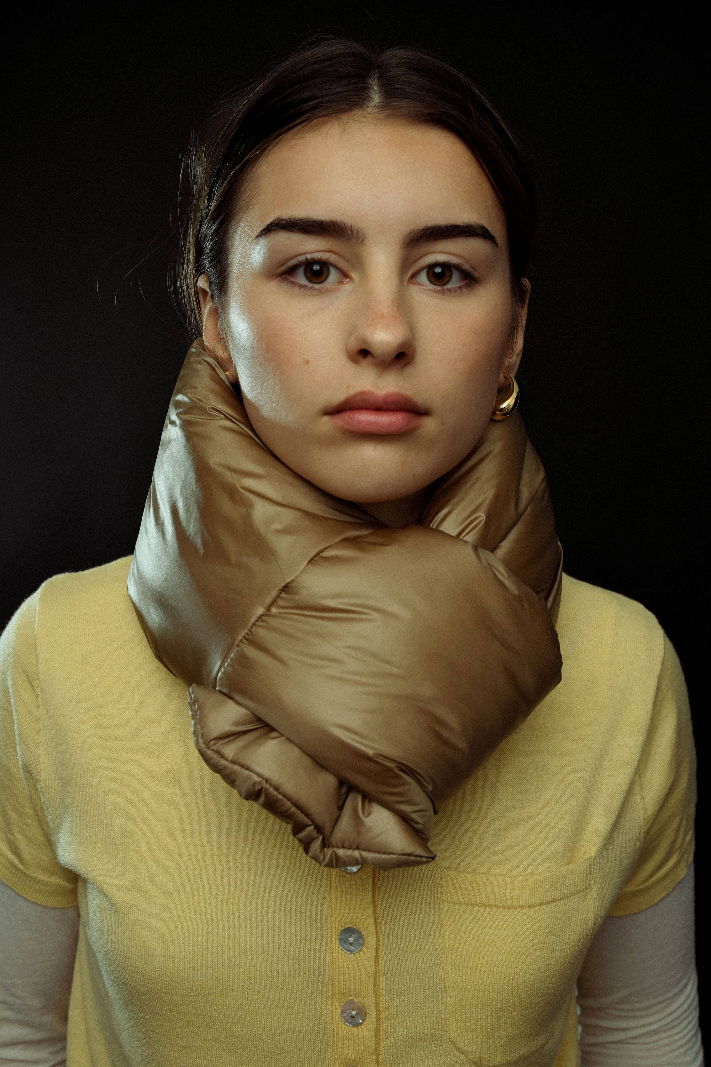 Abstract - Wholesale Scarf - Unisex - Mini padded scarf in solid nylon4