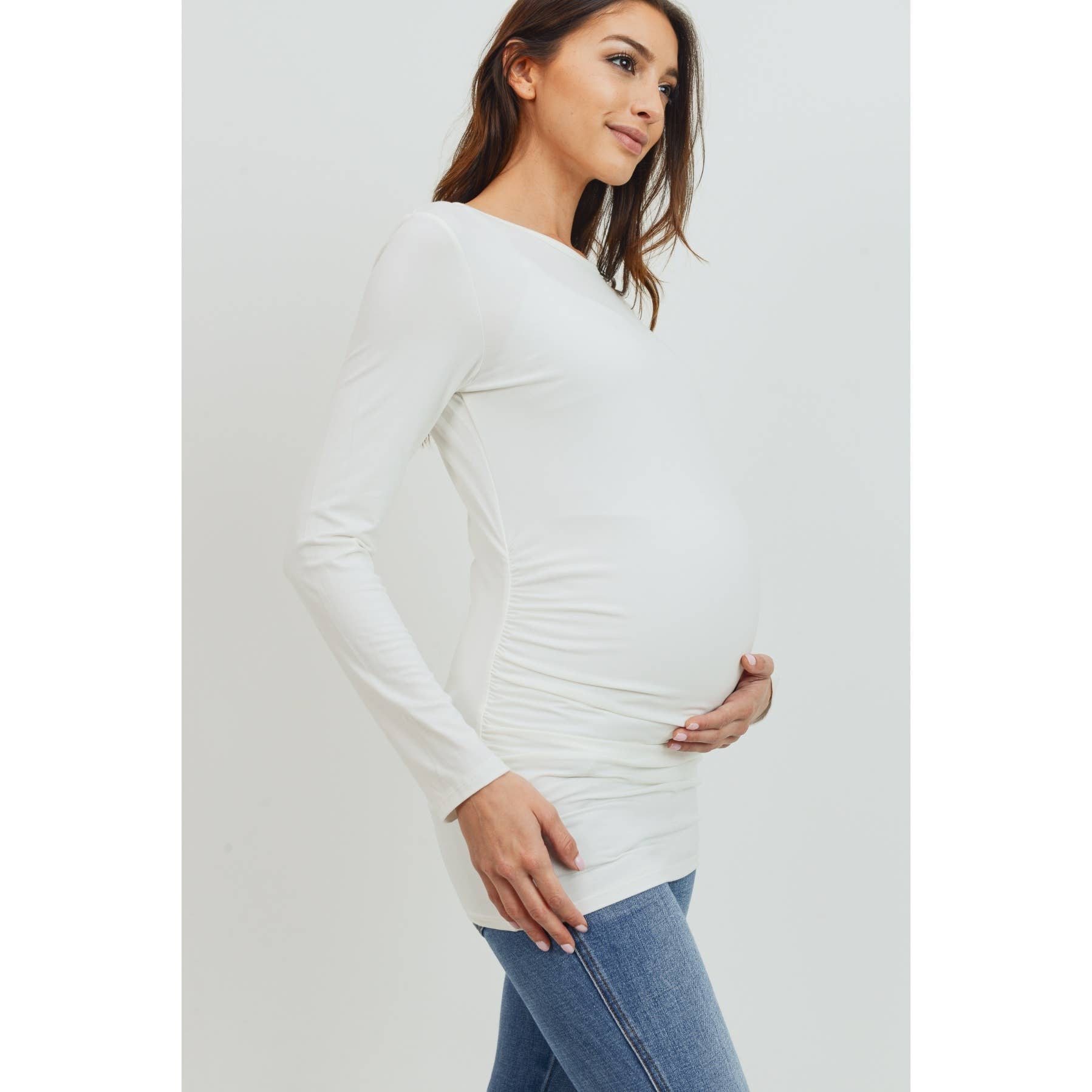 Hello Miz - Wholesale Top - Maternity - Long Sleeve Maternity Crewneck Knit Top11