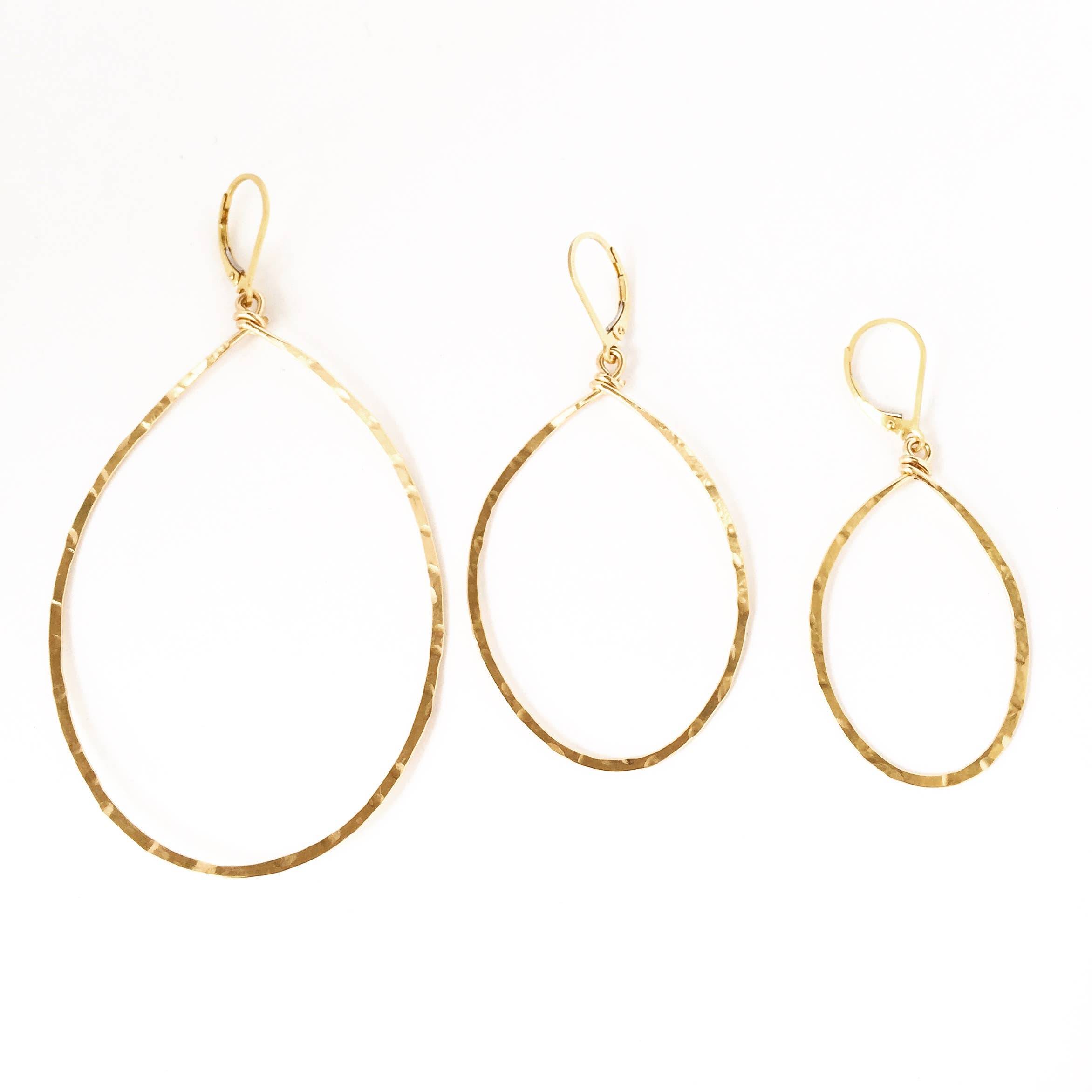 Agapantha Jewelry - Wholesale Dangle Earrings - Hanna Hammered Hoops6