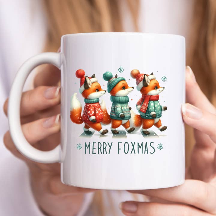 Merry Foxmas Christmas Mug for wholesale by Mug Boss Inc.