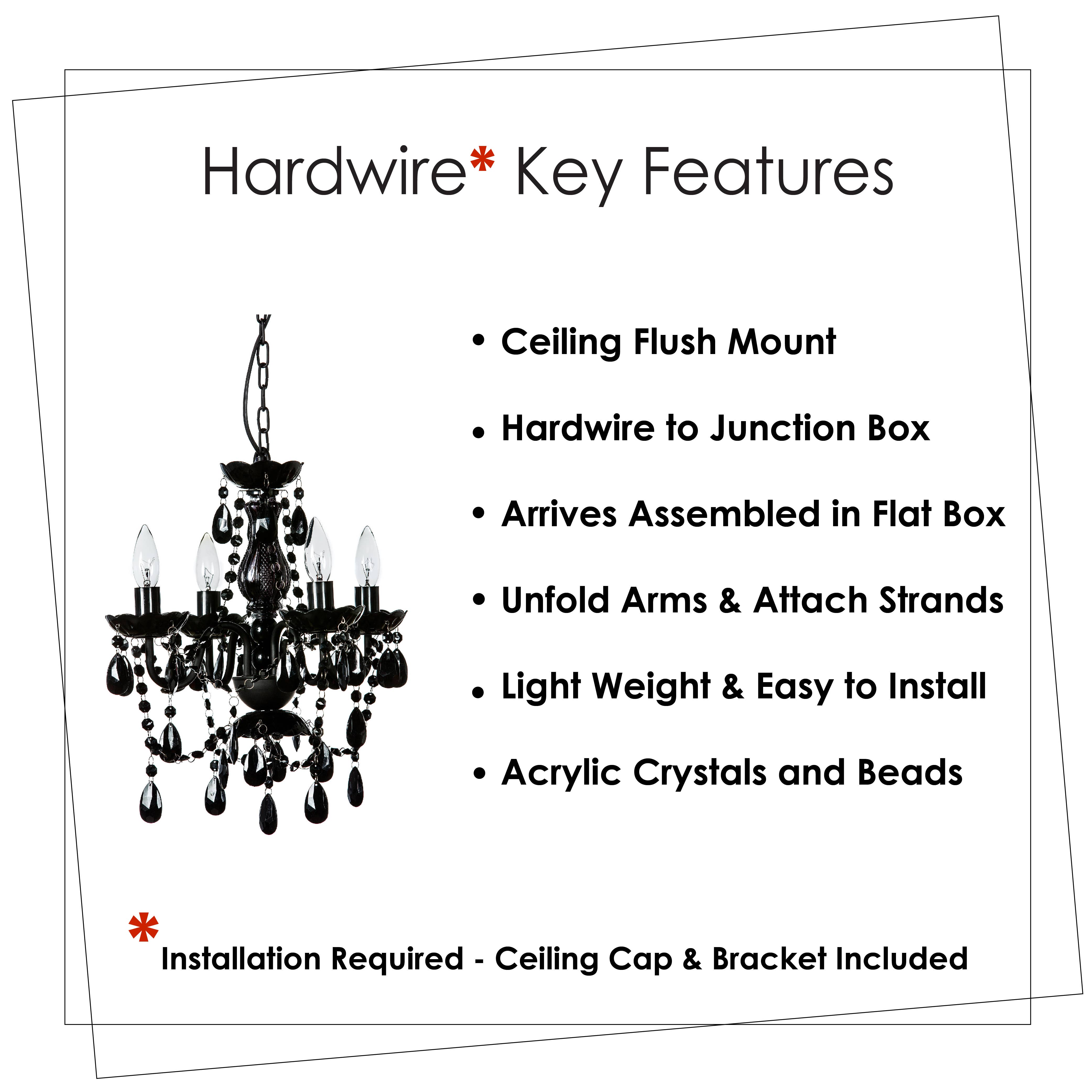 Think Brink - Wholesale Chandelier/Hanging Light - 4 Light Black Chandelier2