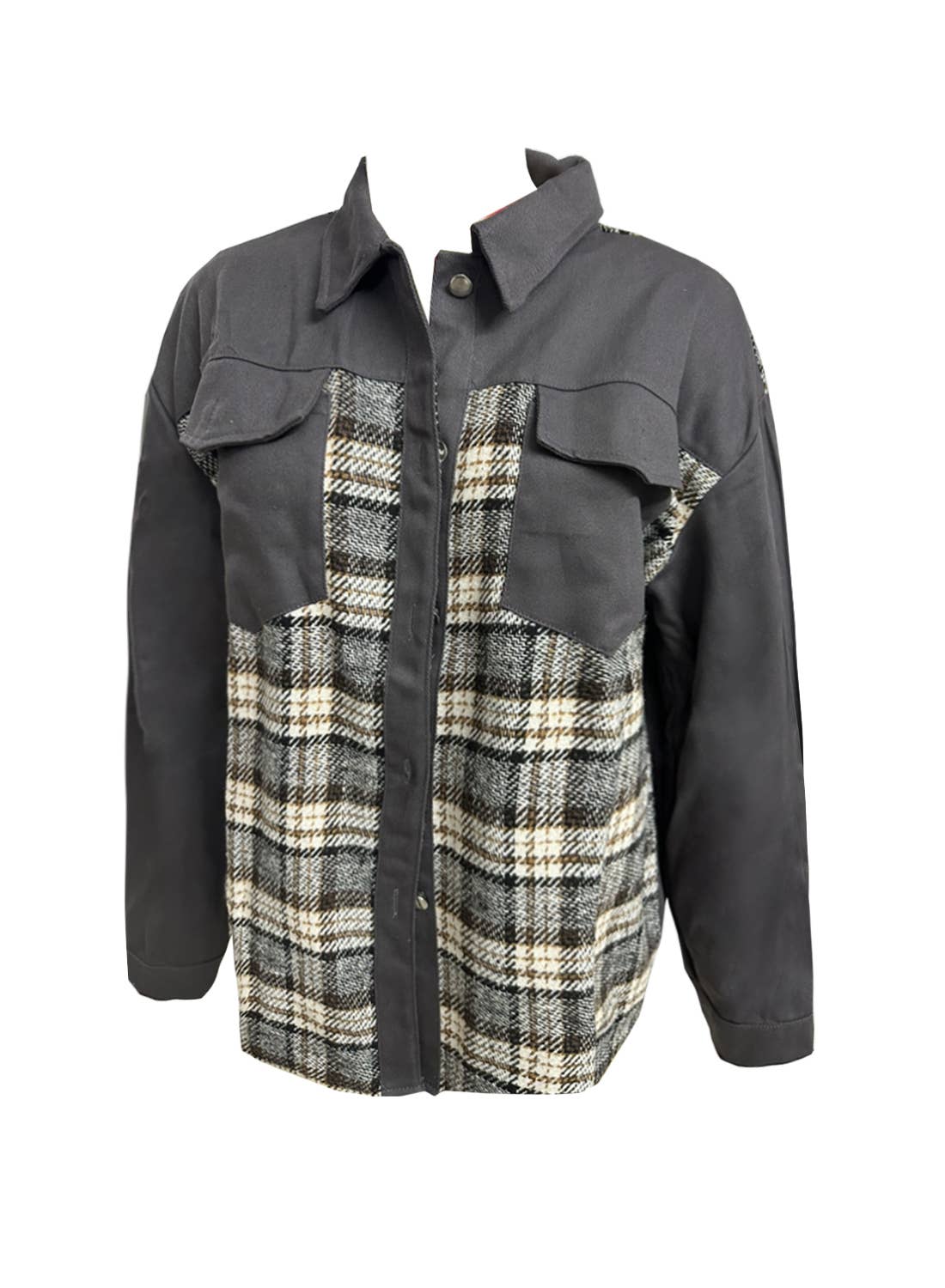 Rosa Clothing - Wholesale Shirt Jacket/Shacket - Women's - Long-Sleeved Plaid Button-Down Shirt Jacket6