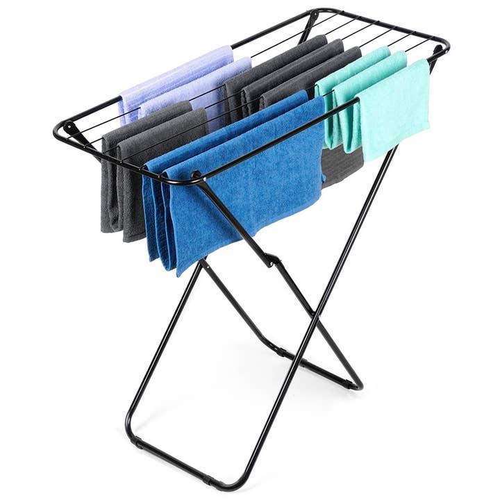 Drying Rack Metal Black Foldable 93x43x88 cm for wholesale by Vilde