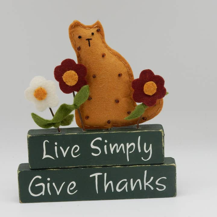 Cat - Wood & Fabric home decorations for wholesale by Green Pastures Wholesale