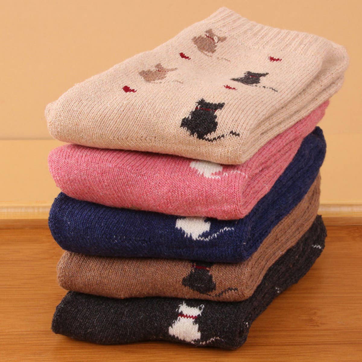 ACCITY - Wholesale Socks - Unisex - 2024 NEW LOVE DEER RABBIT 5 PAIRS SOCKS_CWMS07009