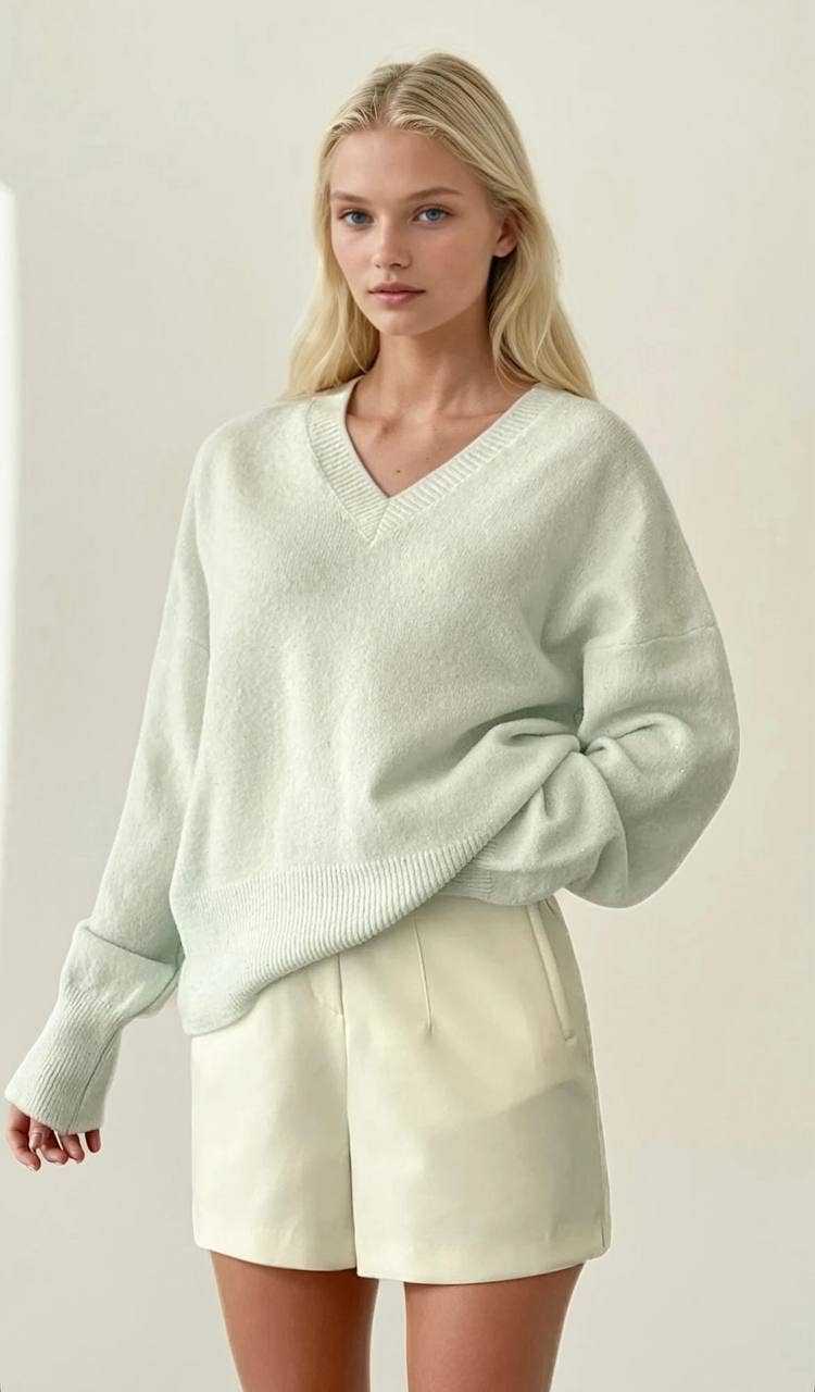 Anaz - Wholesale Knit Sweater - Women's - V-neck Sweaters6