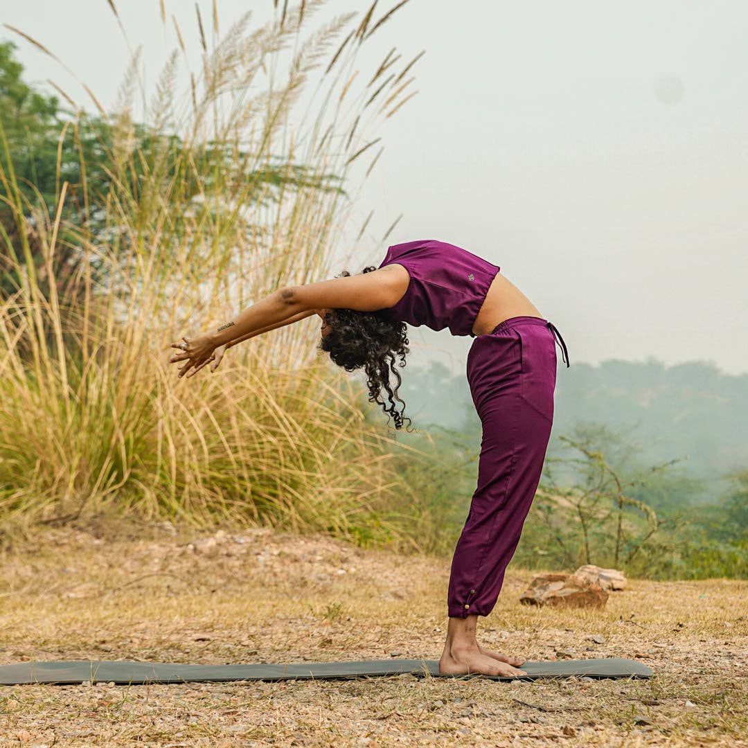 AKISO – wholesale Athletic pants – Women′s – Women Cotton Yoga Pants Purple -Ananda4