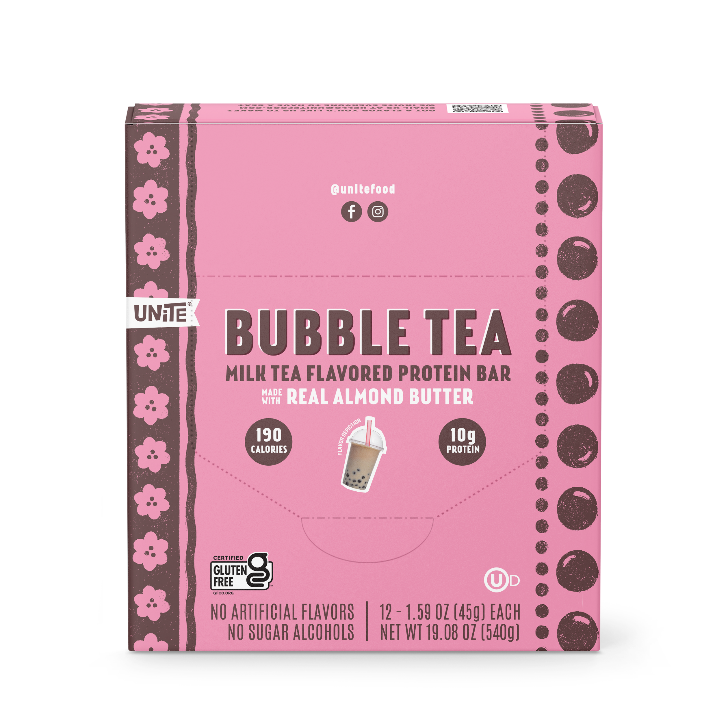 UNiTE Foods - Wholesale Snack Bar - Bubble Tea Flavored Protein Bar (Milk Tea Flavor)3